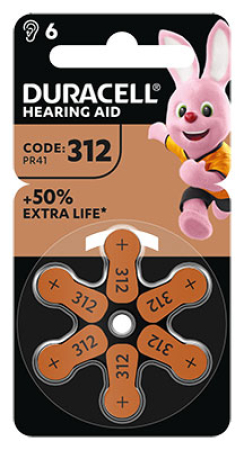 KUULOKOJE PARISTO 6KPL DA312 DURACELL 966-PR41