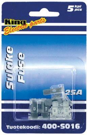 SULAKE LAATTA 25A 5KPL KING-BLISTER 400-S016