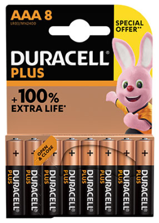 PARISTO 8KPL AAA (LR03) DURACELL PLUS 966-2400-8