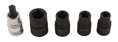 VIISIKULMAINEN HYLSY JA BIT SARJA 5PC 1/2&quot; 258-7811