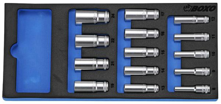 HYLSYSARJA 3/8&quot; PITKÄT HYLSYT 8-24MM 284-BX016