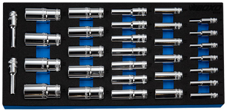 HYLSYSARJA PITKÄT 12-KULMAISET 1/4&quot;,3/8&quot; 284-BX647