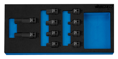 KONEHYLSYSARJA 1/2&quot; KUUSIOKOLO 6-19MM, 10 OSAA 284-BX172A