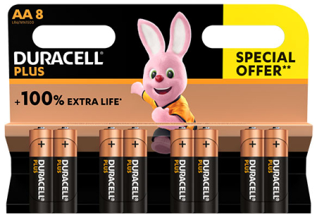 PARISTO 8KPL AA (LR6) DURACELL PLUS 966-1500-8
