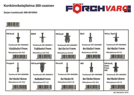 KORIKIINNIKELAJITELMA 250-OSAINEN 698-9010054