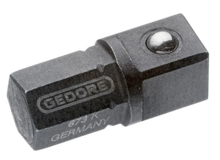 ADAPTERI 1/4&quot;KUUSIO->1/4&quot;NELIÖ PIT.17MM 250-673K