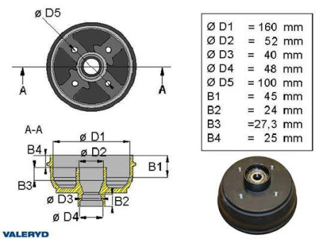 JARRURUMPU 160MM 4X100&quot; 125-1090001