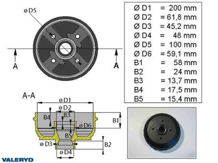 JARRURUMPU 200MM 4X100&quot; 125-1090004
