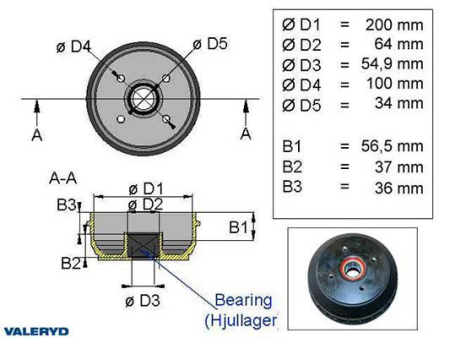 JARRURUMPU 200MM 4X100&quot; 125-1090011