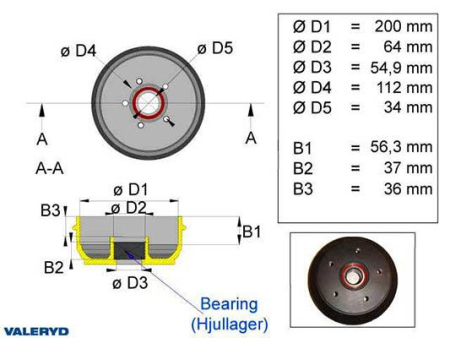 JARRURUMPU 200MM 5X112&quot; LAAKERI 125-1090012