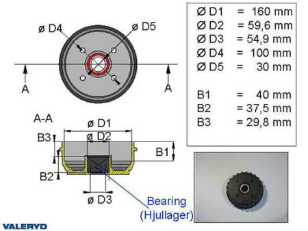 JARRURUMPU 160MM 4X100&quot; LAAKERI 125-1090015