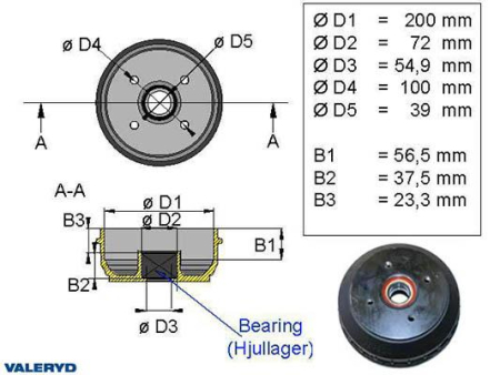 JARRURUMPU 200MM 4X100 EURO SIS.LAAKERI 125-1090016
