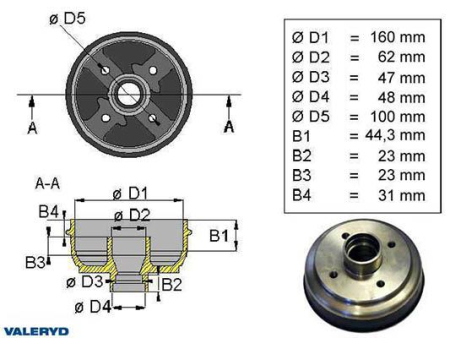 JARRURUMPU 160X35 4X100 KNOTT 125-1095008
