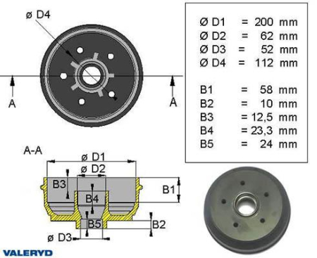 JARRURUMPU 200X50 KNOTT 5X112 125-1095002