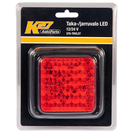 TAKA-/JARRUVALO LED PUNAINEN 375-TKVL27